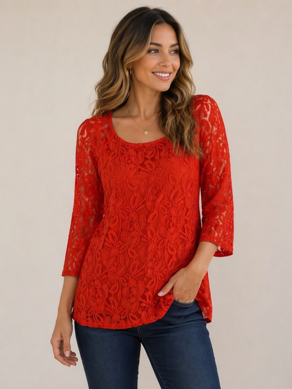 ❤️✨ Signature Studio Lace Blouse – Bold & Beautiful Statement Piece ✨❤️
